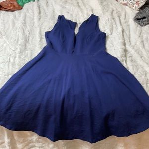Navy blue V-neck dress